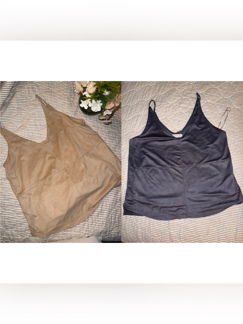 Final price. Two top bundle Oversized faux suede cami tank